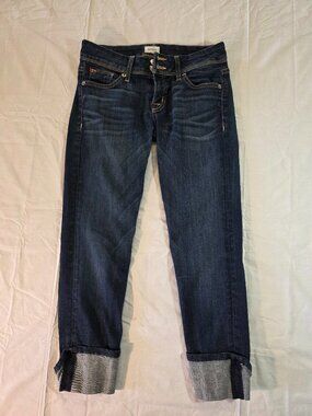 Hudson Mid Rise Skinny Jeans Cuff Ankle Size 26 Blue 28x23